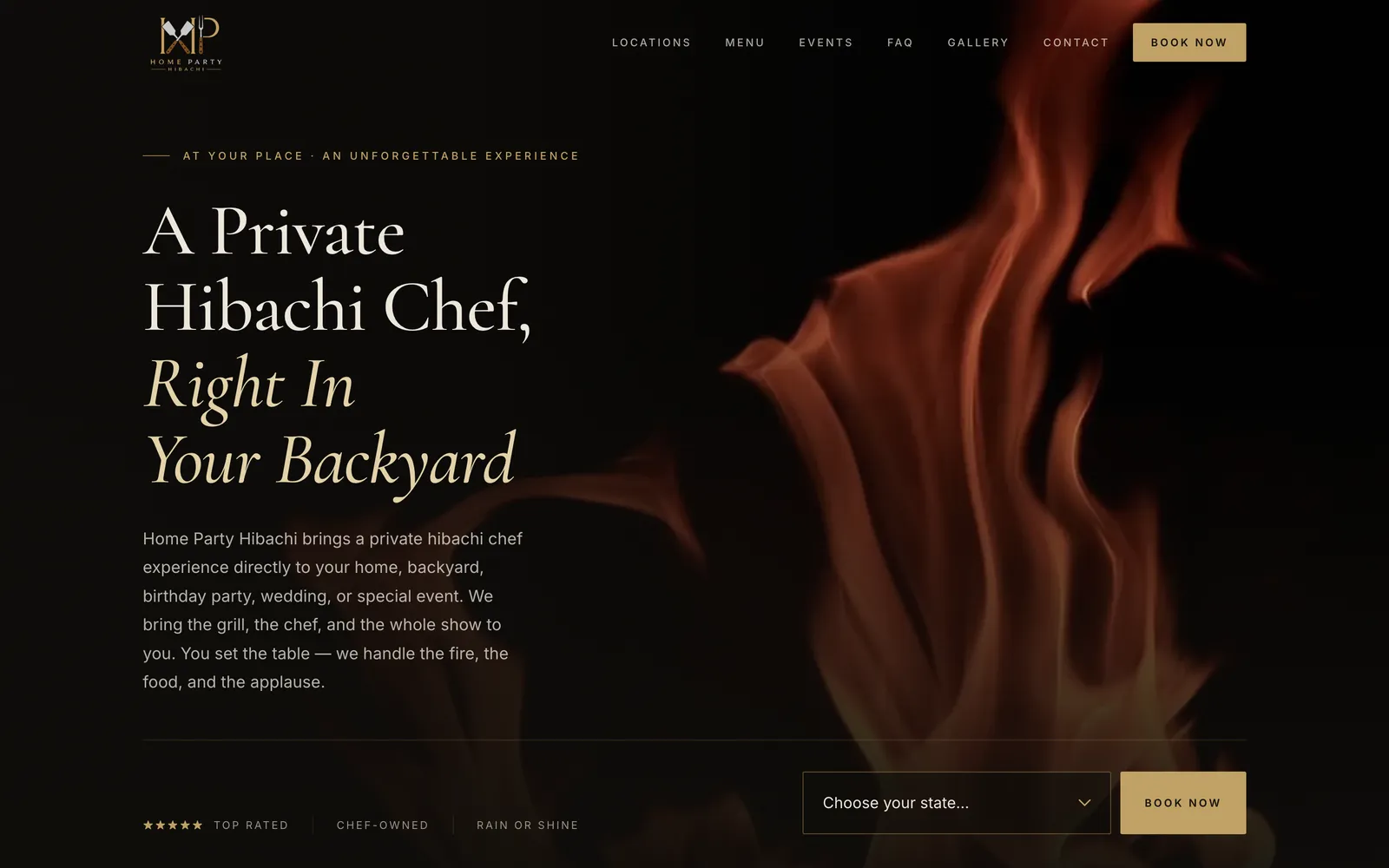 Home Party Hibachi A private hibachi chef service, city by city
